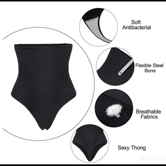 PWRBODY Tummy Control Slimming High Waisted Thong - Picture 2 of 7